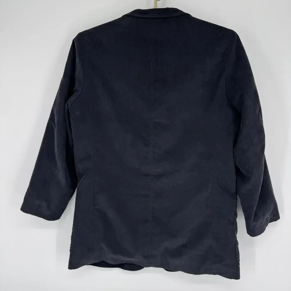 Ermenegildo Zegna Mens Blazer M 50 Black Corduroy Sport Coat Made Italy